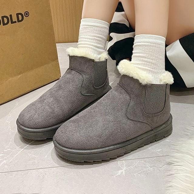 숏 앵클부츠 겨울 방한 털부츠 여자 스웨이드