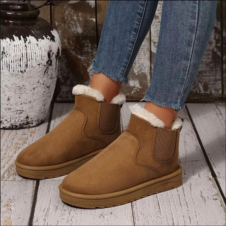 스웨이드 겨울 퍼부츠 앵클부츠 여자 3컬러 기모 털신발
