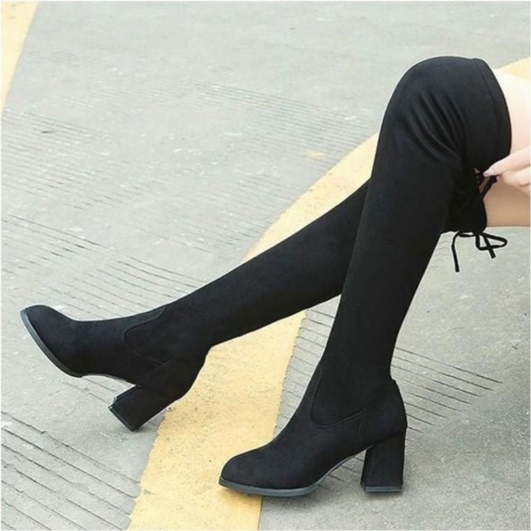 슬림핏 롱부츠 삭스 오버니하이 기모안감 겨울 여자