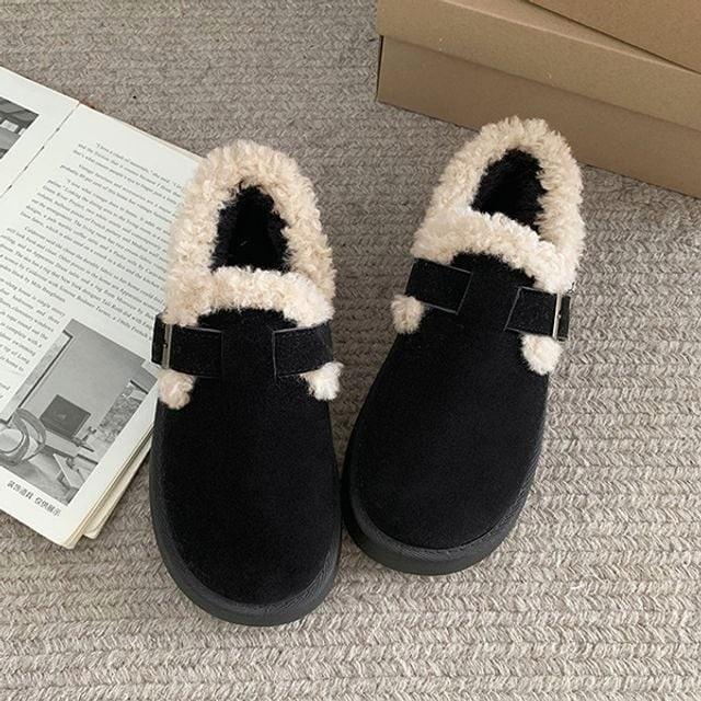 안감 털 여자 버클 기모 뽀글이 뮬 슬리퍼 퍼 겨울