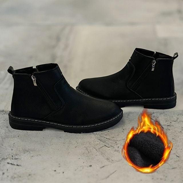 겨울 방한화 남자 사이드지퍼 기모부츠 앵클부츠
