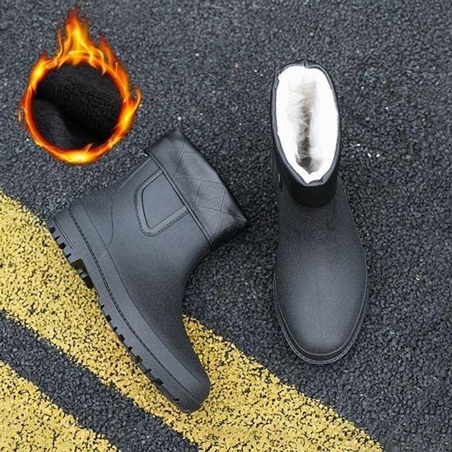 기모 퍼 겨울장화 장화 장마철 레인부츠 남자 3컬러 탈부착