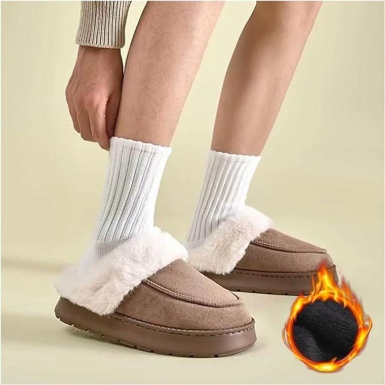 남자 뮬 겨울 실내화 털슬리퍼 퍼안감 스웨이드