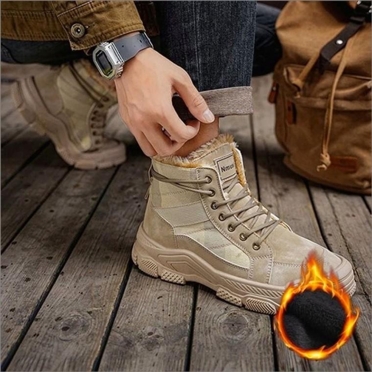 겨울 2컬러 남자 스니커즈 하이탑 기모워커 부츠 방한 따뜻한