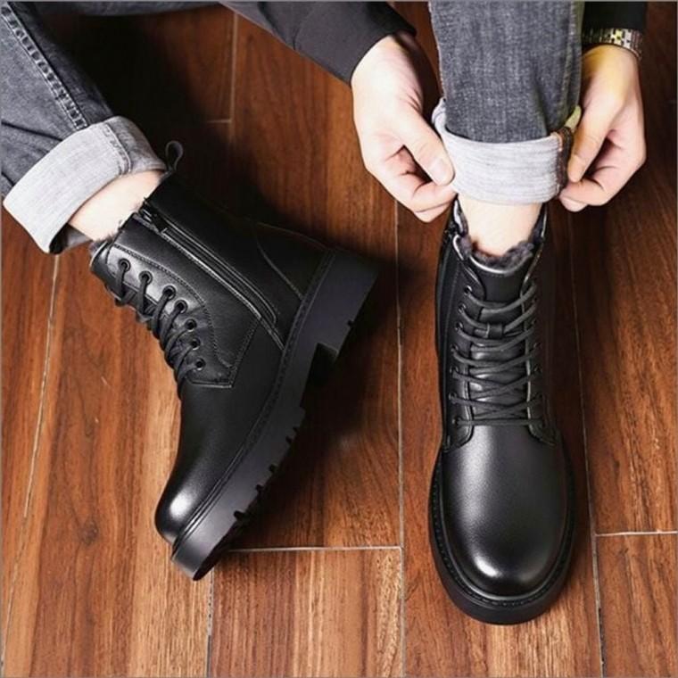 털안감 앵클부츠 청키굽 남자 레이스업 기모워커 겨울