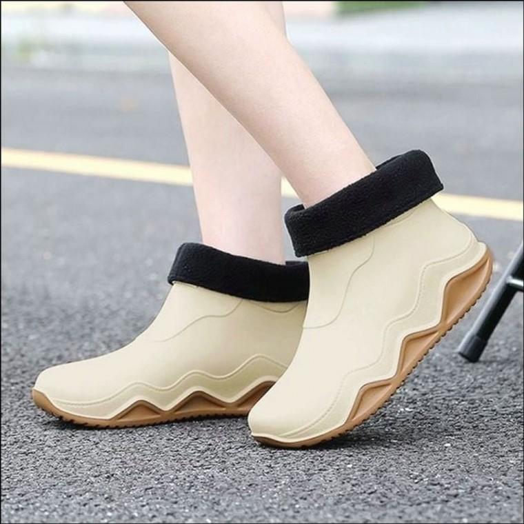 2컬러 단목장화 방한 겨울 기모안감 남녀공용 작업화 레인부츠