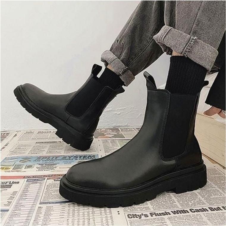 청키솔 남자 첼시부츠 방한 기모안감 겨울워커 옆밴딩