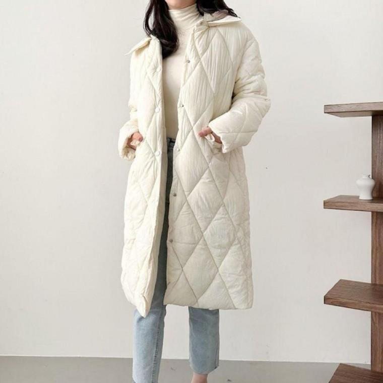 웰론 다이아 퀄팅 패딩 507 겨울점퍼 숏패딩 여자 후리스 여성롱패딩