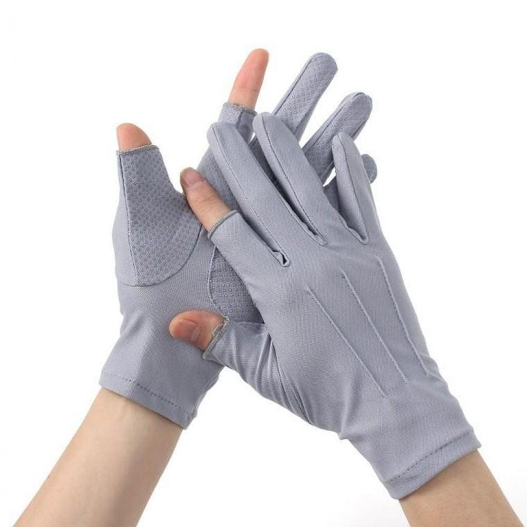 심플 남성 2컷 스포츠 장갑 그레이 장갑 UV차단 남성 겨울 아이스 레저 자외선차단토시 쿨토시 운동