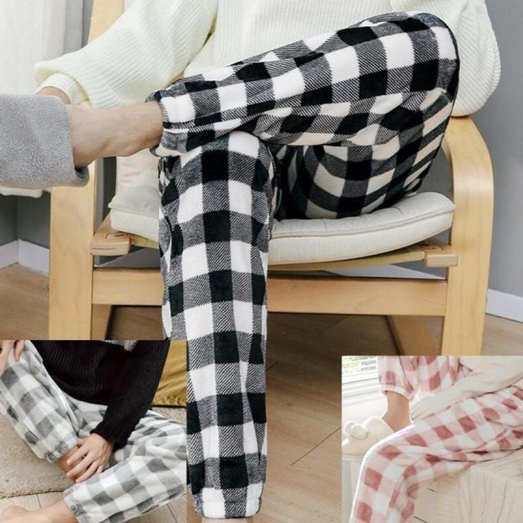 오리지널 수면바지 체크 극세사 수면잠옷 커플잠옷 파자마 홈웨어 극세사 수면 겨울 커플홈웨어 발열 파자