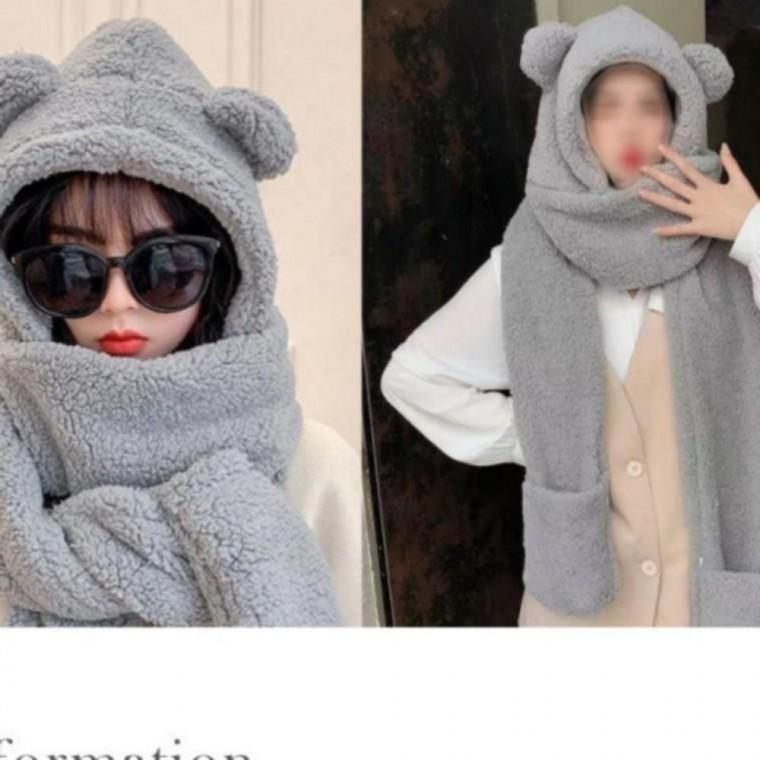 뽀글이 목도리 모자 목도리 귀여운 겨울 따뜻한액세서리 소품 패션 귀여운 아동용 여성용