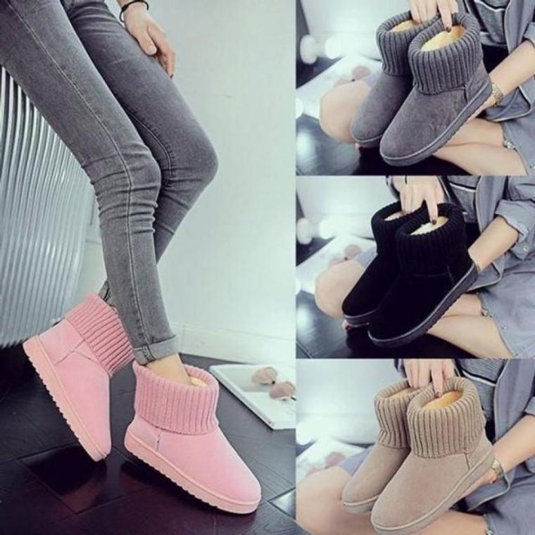 여성 따뜻한 패션 스웨이드 방한 털 니트부츠 KNIT17 겨울부츠 캐주얼부츠 여성털부츠 패션부츠