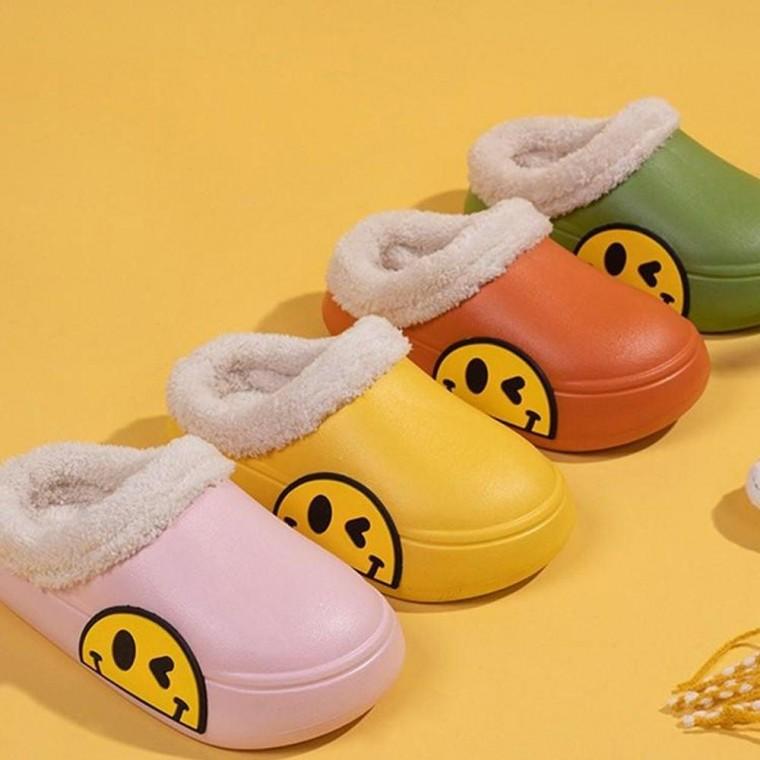 기모 사이드 스마일 털슬리퍼 방수슬리퍼 통굽슬리퍼 거실화 겨울슬리퍼 스마일슬리퍼 스마일털슬리퍼 덧신