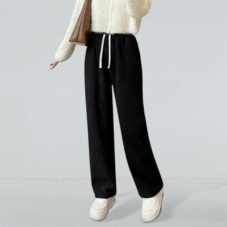 여자 골덴바지 밴딩 기모 팬츠 세미와이드핏 2컬러 밴딩바지 하이웨스트바지 겨울바지 여자바지 여성