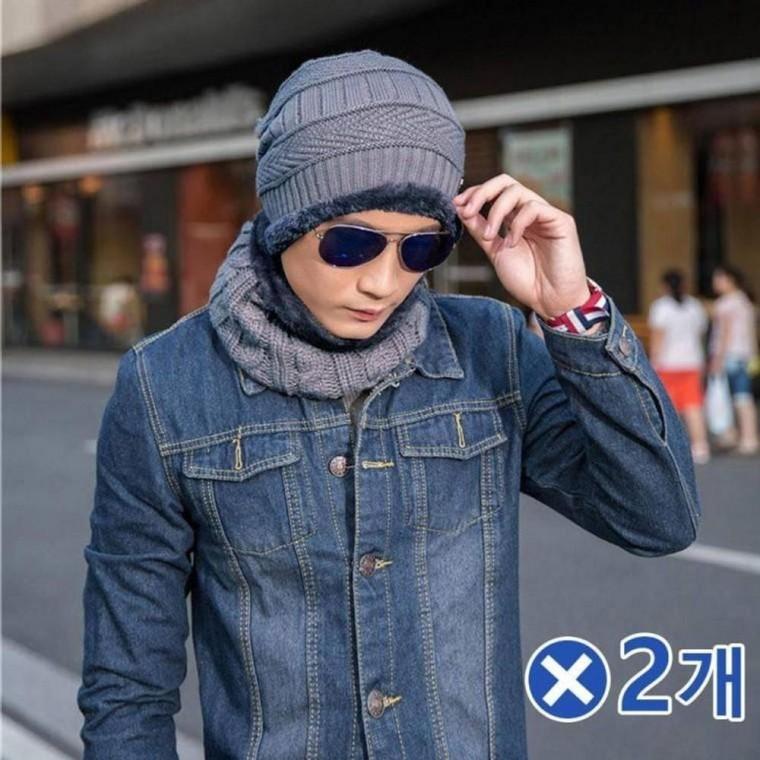 레이크 넥워머 비니세트 따듯한 그레이x2개 방한용품 겨울 용품 목토시 넥워머 방한 목도리