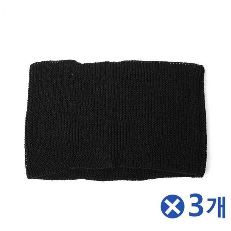 넥워머 니트재질 방한목토시 프롬즈 따듯한 블랙x3개 목토시 방한 넥워머 용품 목도리 겨울