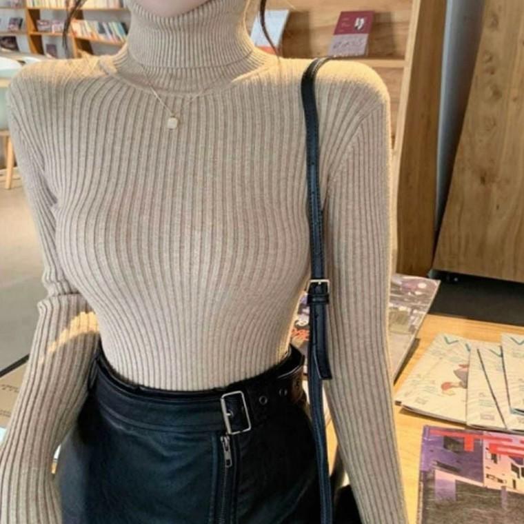 하이넥 겨울 따뜻한 목티 골지목폴라 터틀넥 여자 이너티