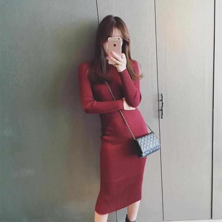 골지니트원피스 가을겨울 원피스세트 니트티셔츠