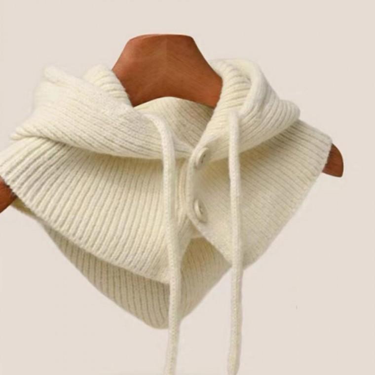 바라클라바모자 후드바라클라바 니트후드모자 넥워머 여성 겨울 방한 단추