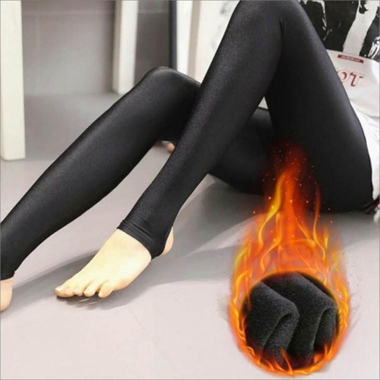 고리타입 광택감 블랙 겨울 융털레깅스 기모레깅스