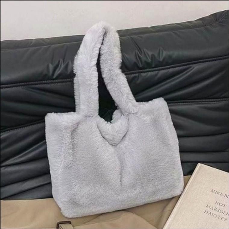 토드백 겨울 퍼가방 여자 똑딱이 데일리 잠금 페이크퍼 숄더백