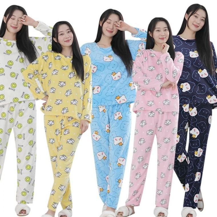 [FWP] 잠옷 파자마 겨울 극세사 홈웨어 세트 임부 수면 긴팔 빅사이즈 가족 커플