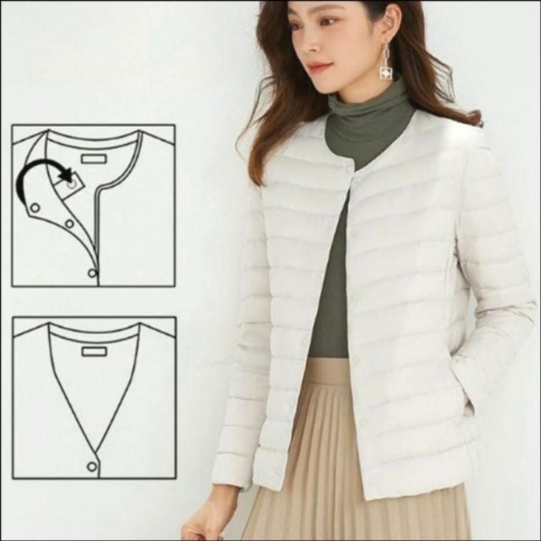 덕다운 라운드넥 보온 6컬러 여자 경량패딩 겨울 점퍼