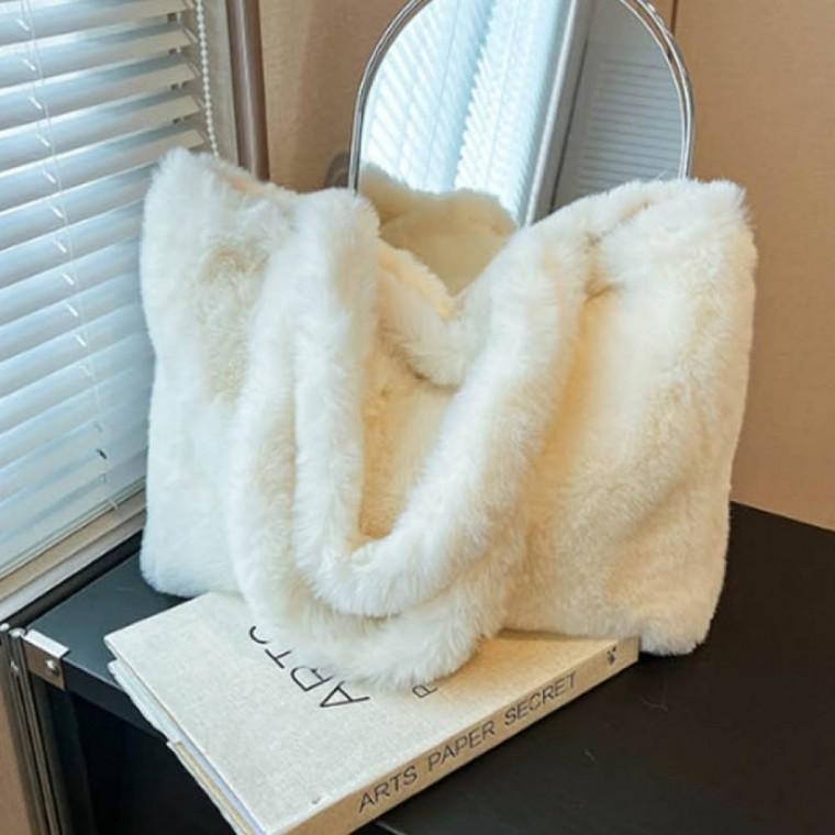 HL] 숄더백 여성 겨울 털가방 똑딱이 패셔너블