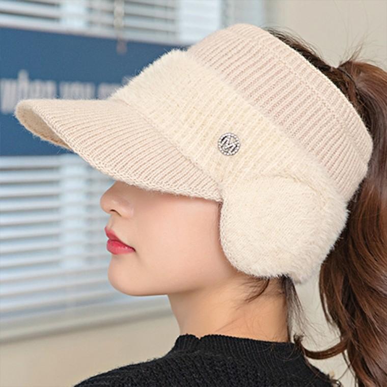 겨울 여성 방한모자 귀도리 캡모자 골프 야외스포츠