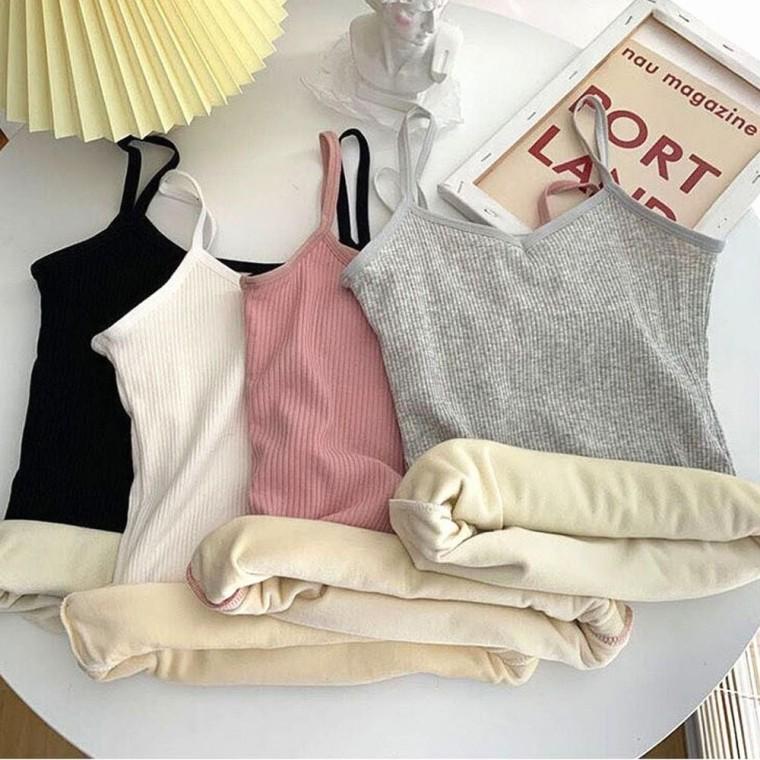 겨울 보온 나시티 여자 이너 기모나시 골지 내복