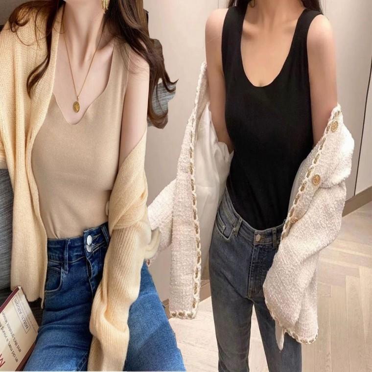 따뜻한 민소매 이너 보온 여자 기모 겨울 기모나시