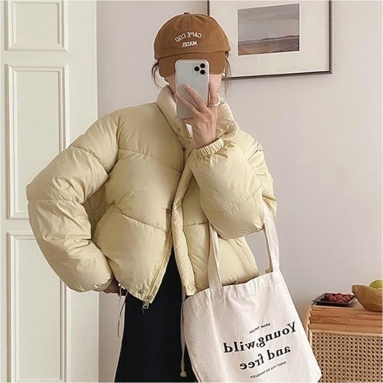 아방핏 밑단 겨울 크롭 아우터 여자 스트링 5컬러 숏패딩