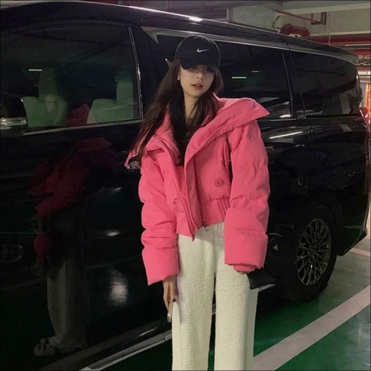 빅카라 2컬러 숏패딩 크롭 여자 얼굴소멸 오버핏 겨울 아우터