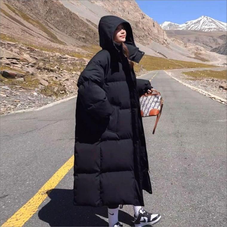 발목기장 겨울점퍼 아우터 여자 후드 롱패딩 학생 4컬러