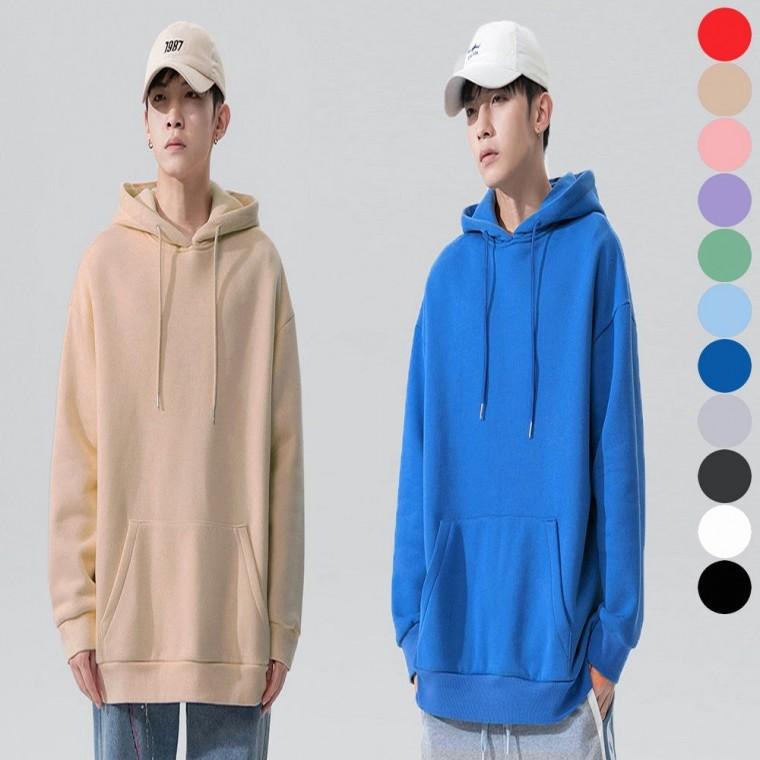 베이직 11컬러 남녀공용 겨울 데일리 무지 티셔츠 기모후드