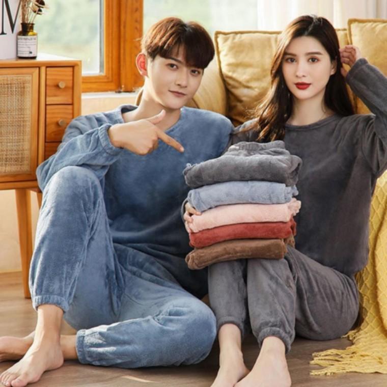 남성 여성 겨울 부드러운 수면 잠옷 커플 파자마 세트