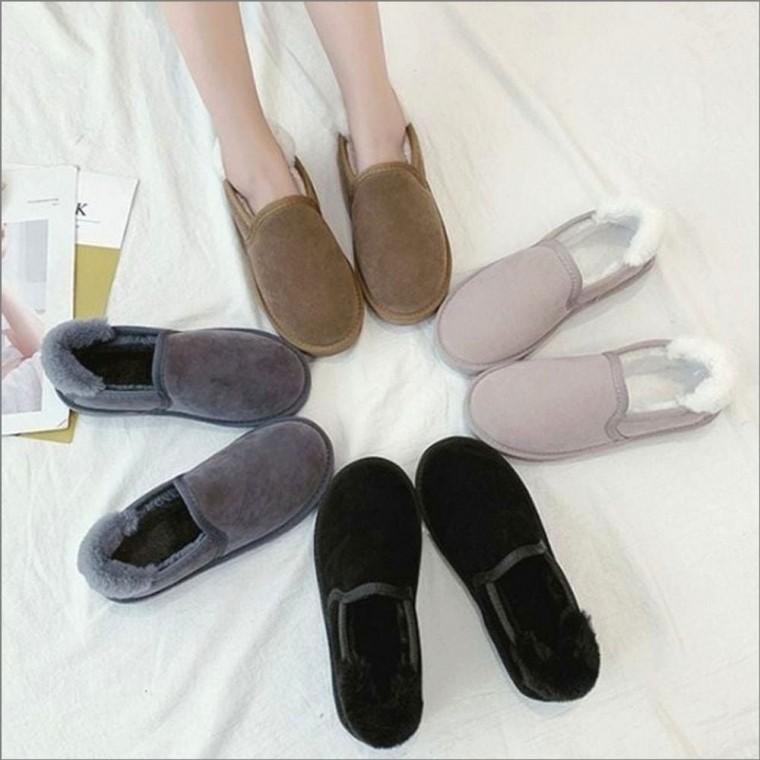 겨울 슬립온 투웨이 기모 부츠 여자 뮬 퍼안감 스웨이드