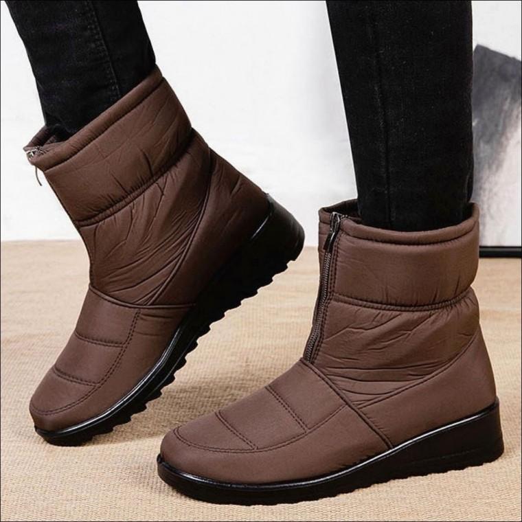 방수부츠 기모안감 패딩부츠 앞지퍼 2컬러 방한 여자 겨울