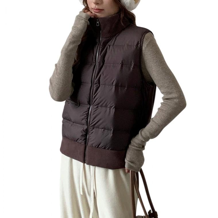 여성 패딩 조끼 겨울 베스트 자켓 점퍼 경량 덕다운 오리털 하이넥 CLBS1119