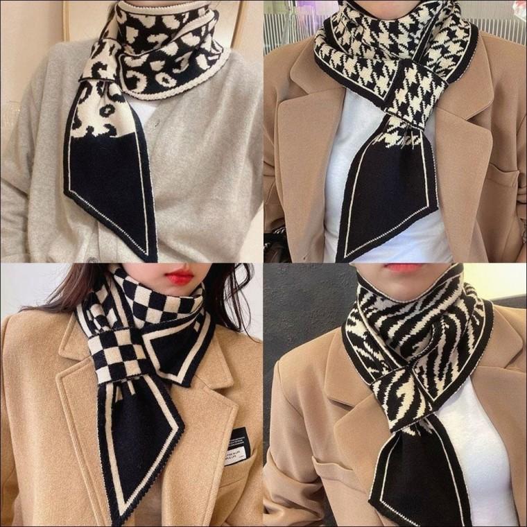 목도리 패턴 양면 쁘띠 넥워머 머플러 고리형 니트 겨울