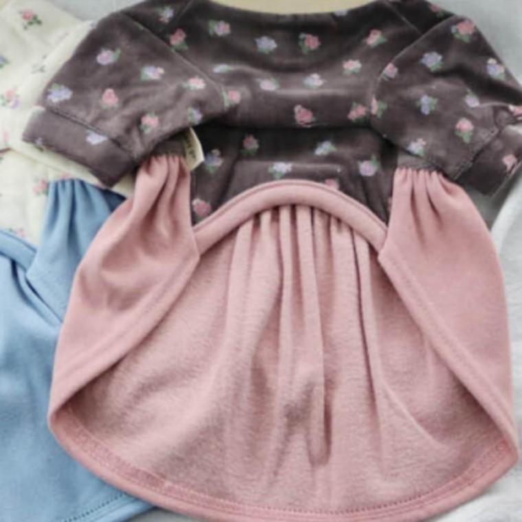 강아지한복 플라워 겨울 한복 원피스 핑크 2XL 1P 설날