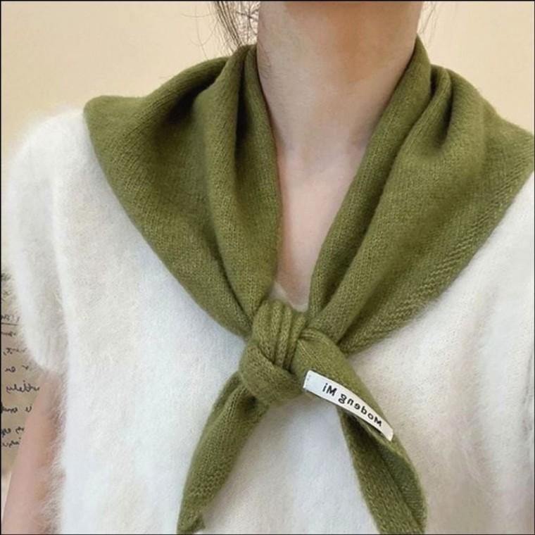 쁘띠 5컬러 니트스카프 겨울 보온 삼각니트숄 머플러