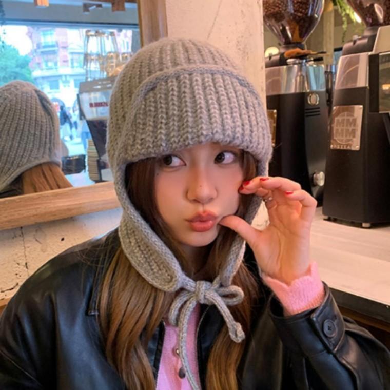 니트 니트 비니 안감양털 비니 양털 4 기모 방한 겨울 니트모자 모자