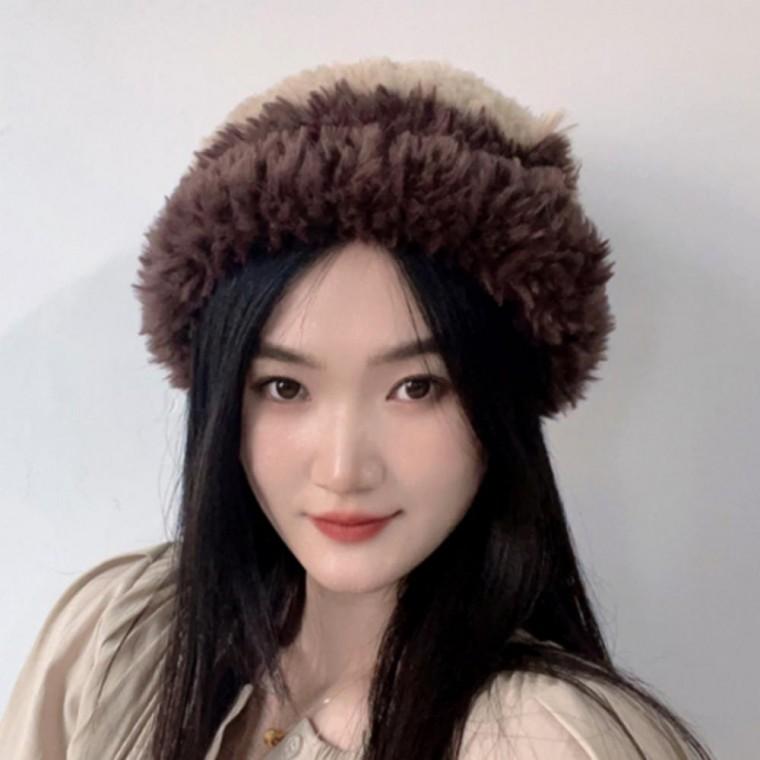 방한 플리스 털 비니 후리스 브라운 포근포근 겨울 모자 비니