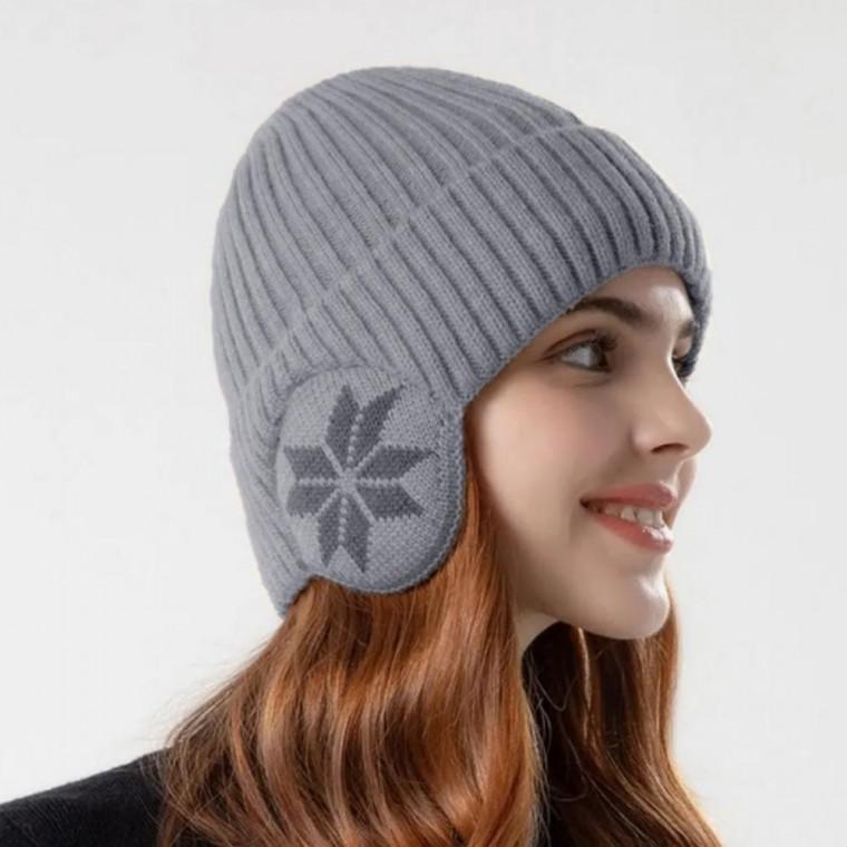 모자 귀달이 눈꽃 겨울 안감기모 니트비니