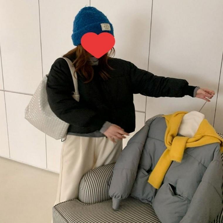 여성 3컬러 겨울 베이직 모던 라운드 숏 패딩점퍼