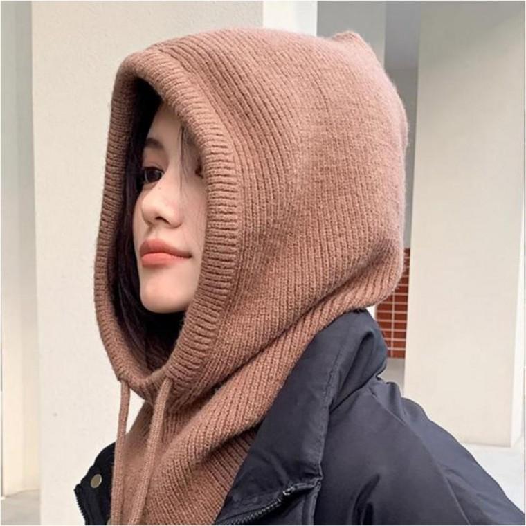 니트 바라클라바 후드 넥워머 겨울 모자 방한용품 페이크 후드