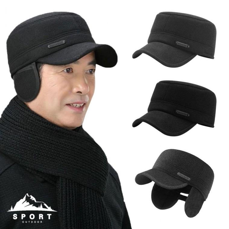 겨울 방한 신사 남성 남자 중년 칠각 고급 극세사 모직 귀달이 스포츠 모자