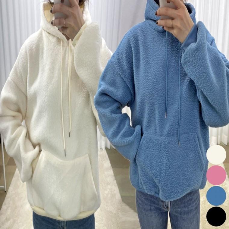 후드티 여자 뽀글이 플리스 겨울 상의 후리스