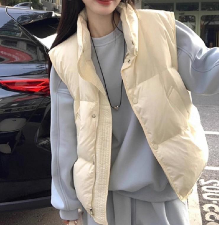 패딩 점퍼 겨울용 방한 보온 조끼 여성 조끼 초경량